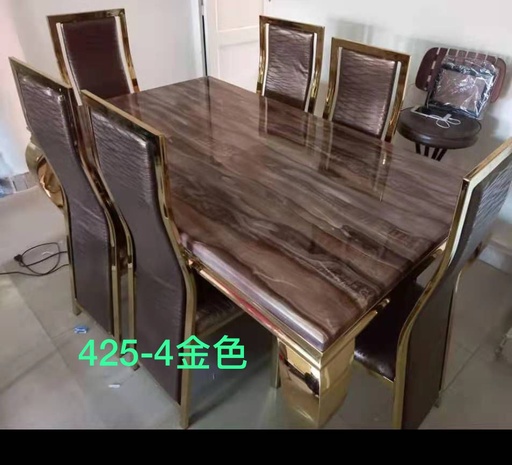 [N425-4] TABLE A MANGE 6 CHAISE